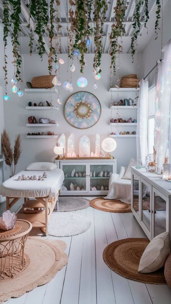 Wolfe Bodyworks massage studio with crystals and natural decor